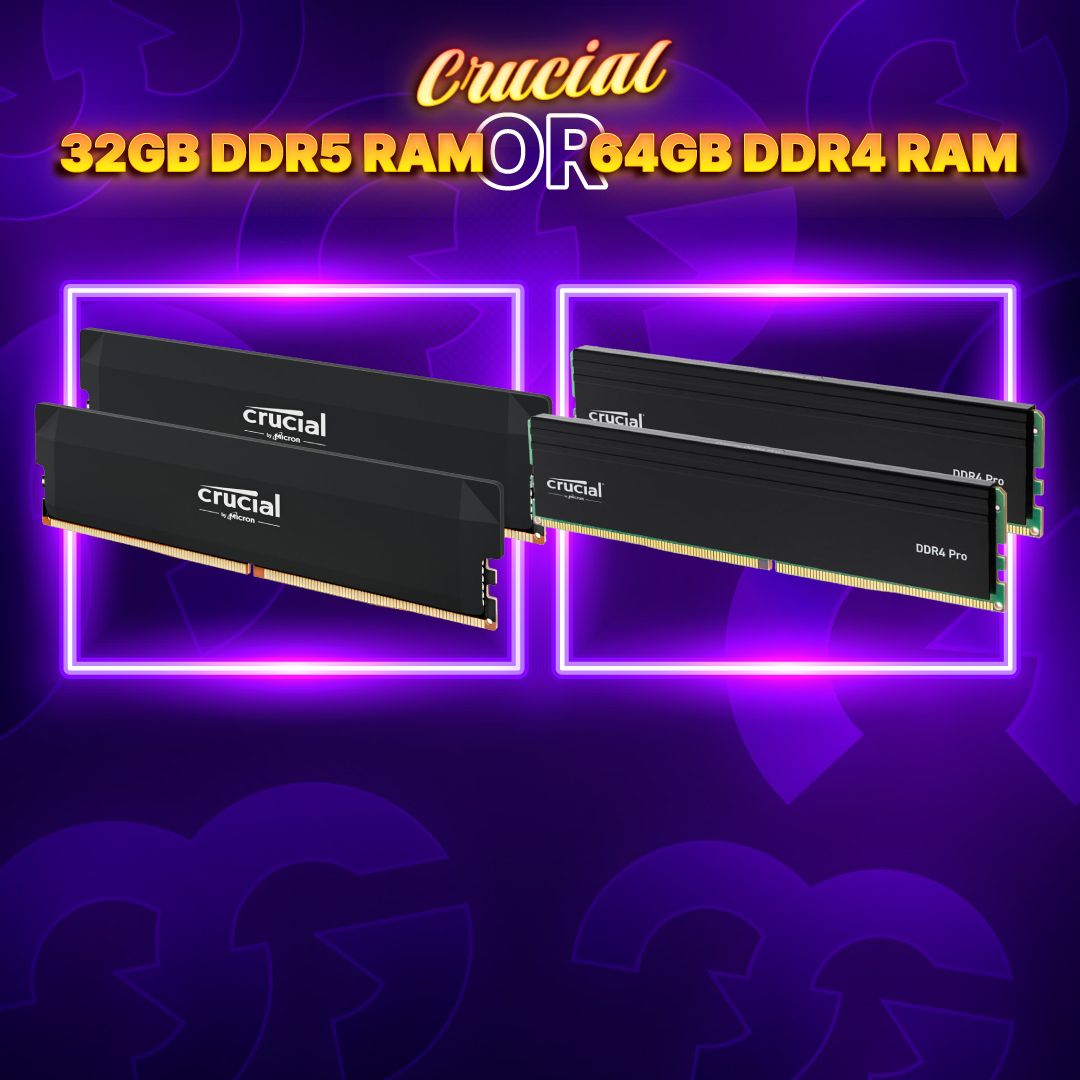 AUTO DRAW Crucial 32GB DDR5 RAM Vs Crucial 64GB DDR4 RAM 1
