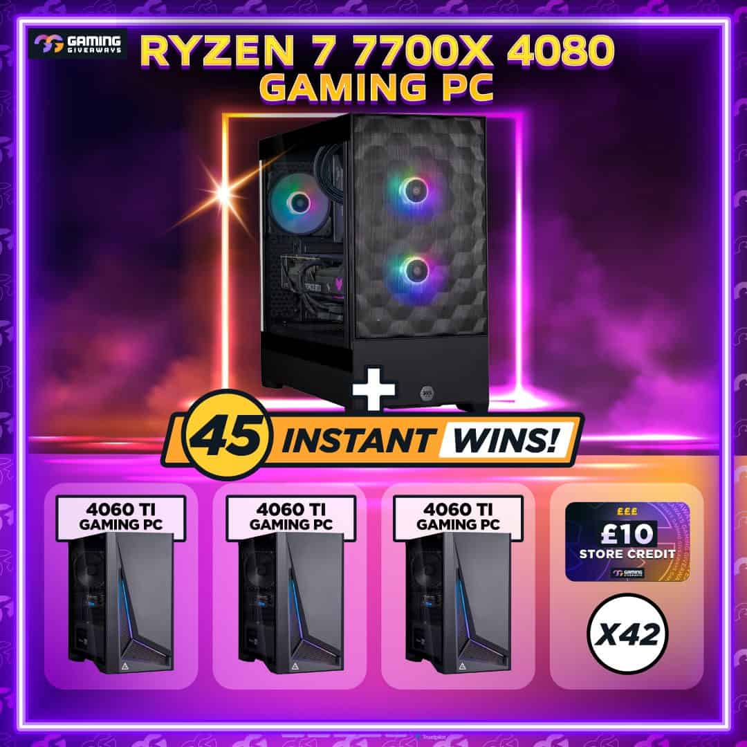 Ryzen 7 7700X RTX 4080 GAMING PC 45 Instant Wins 5 Gaming Giveaways ryzen-7-7700x-rtx-4080-gaming-pc-45-instant-wins-5-gaming-giveaways