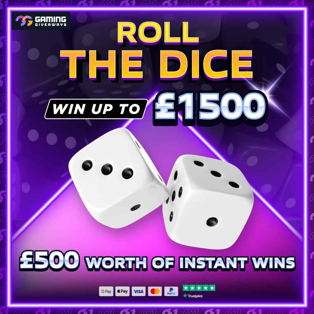 LIVE DRAW GAME Roll The Dice Up To £1500 5 Gaming Giveaways
