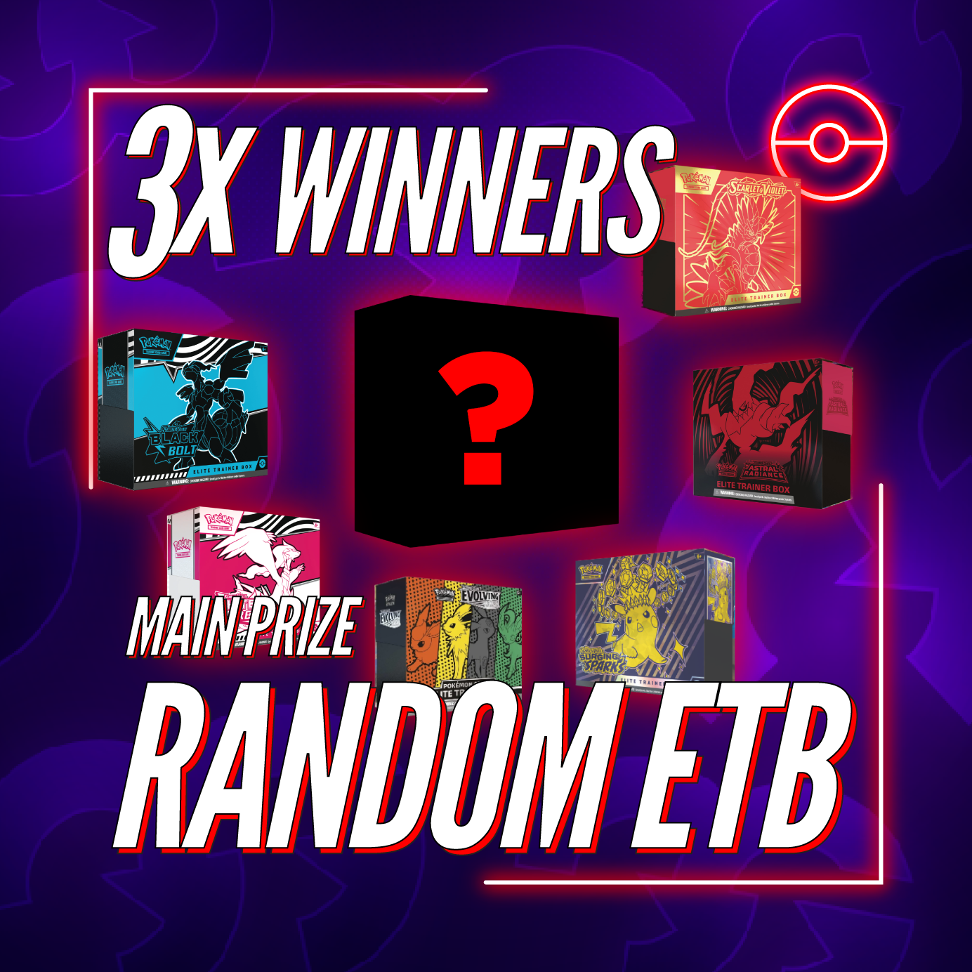 *LOW ODDS* 3x Winners - Random Pokémon Elite Trainer Box #15