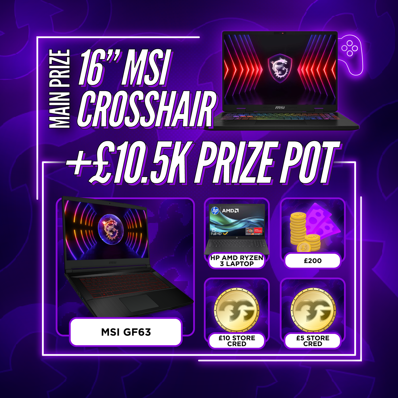 MSI Crosshair 16 Inch Gaming Laptop + Instant Wins #24